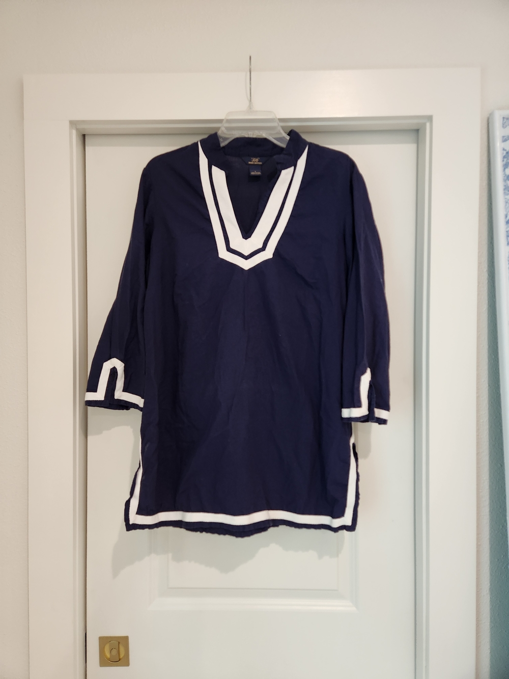 Brooks Brothers Navy Blue Tunic with White Trim